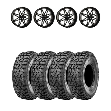 System 3 Gloss Black/Milled ST-7 & Sedona Ridge Saw Wheel & Tire Kit