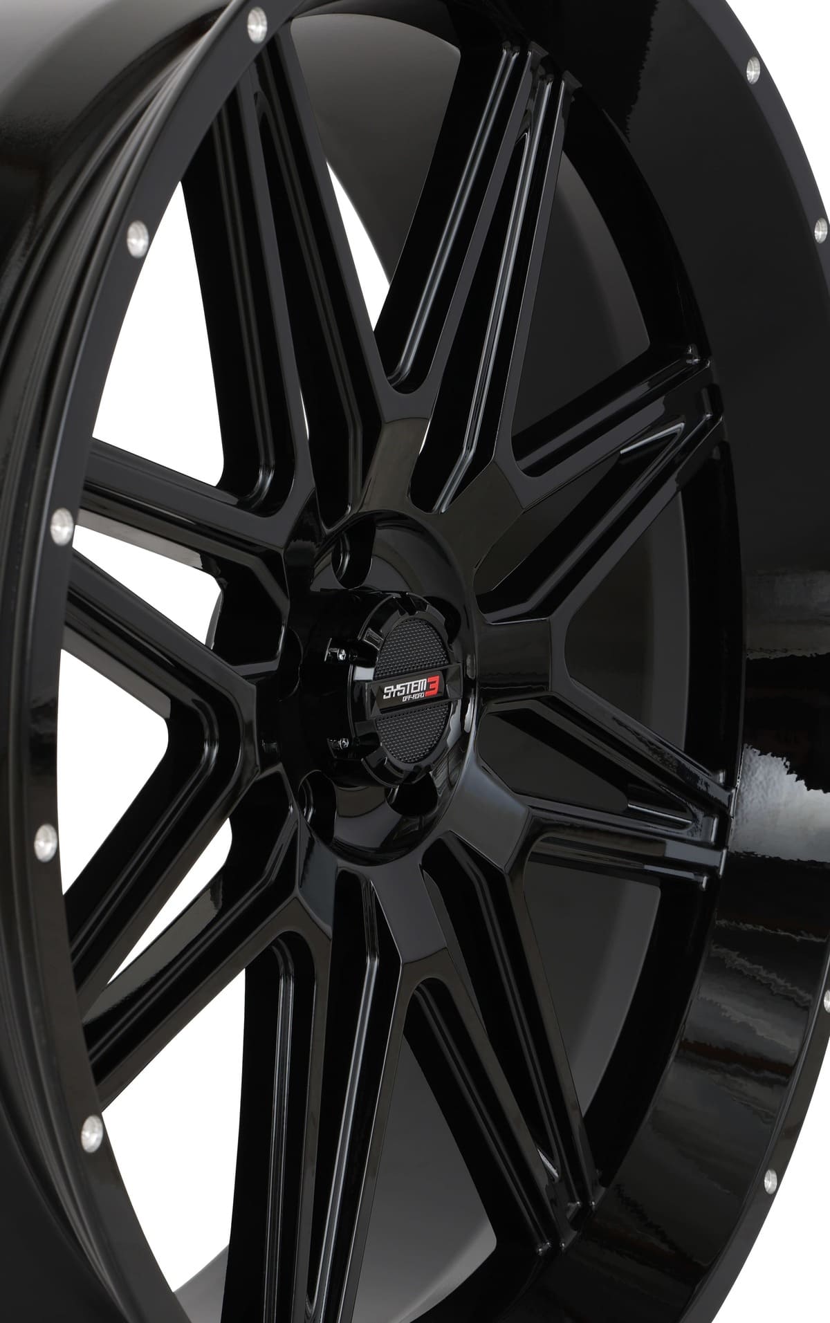 System 3 Gloss Black/Milled ST-7 & Sedona Ridge Saw Wheel & Tire Kit