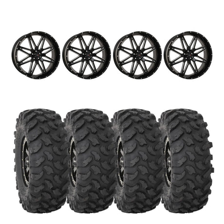 System 3 Gloss Black/Milled ST-7 & System 3 Offroad XTR370 Wheel & Tire Kit