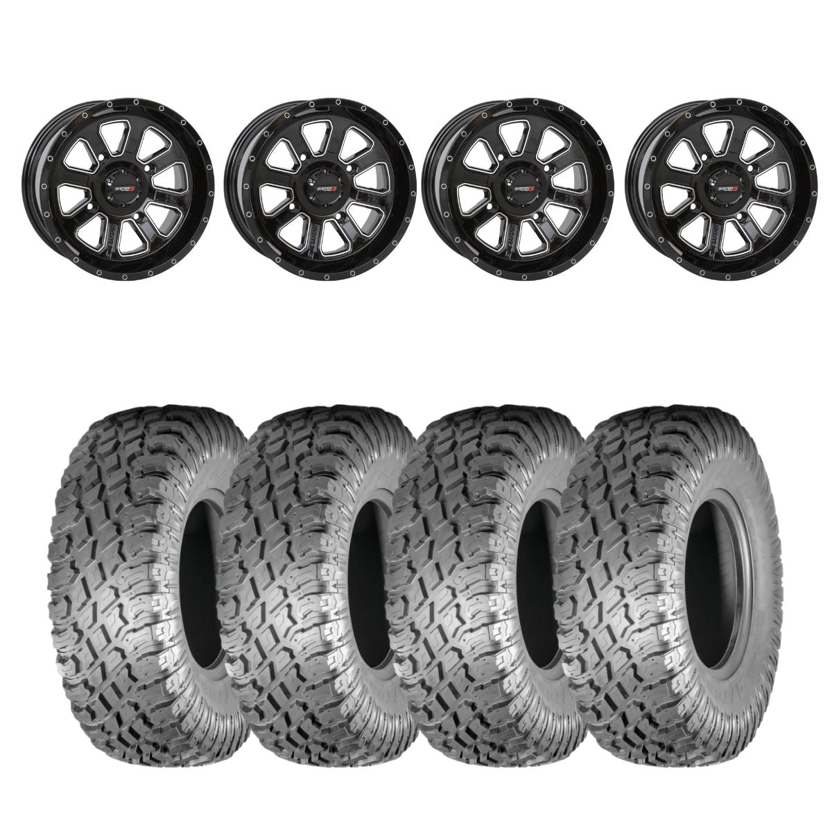 System 3 Gloss Black ST-4 & Atturo Trail Blade X/T Wheel & Tire Kit