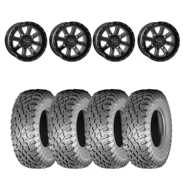 System 3 Gloss Black ST-4 & Atturo Trail Blade X/T Wheel & Tire Kit