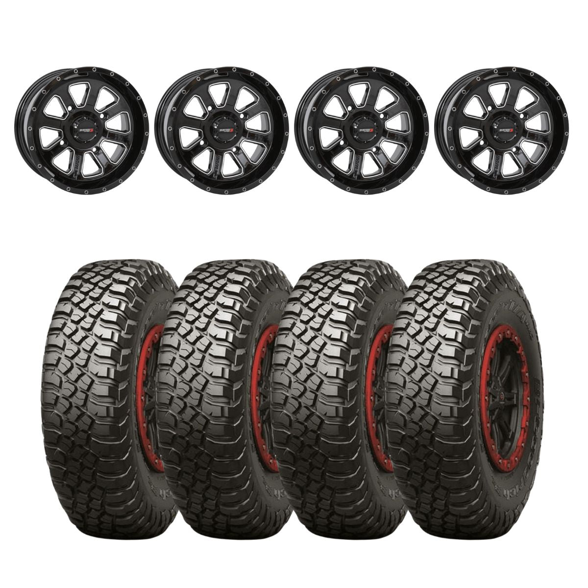 System 3 Gloss Black ST-4 & BFGoodrich Mud-Terrain T/A KM3 Wheel & Tir