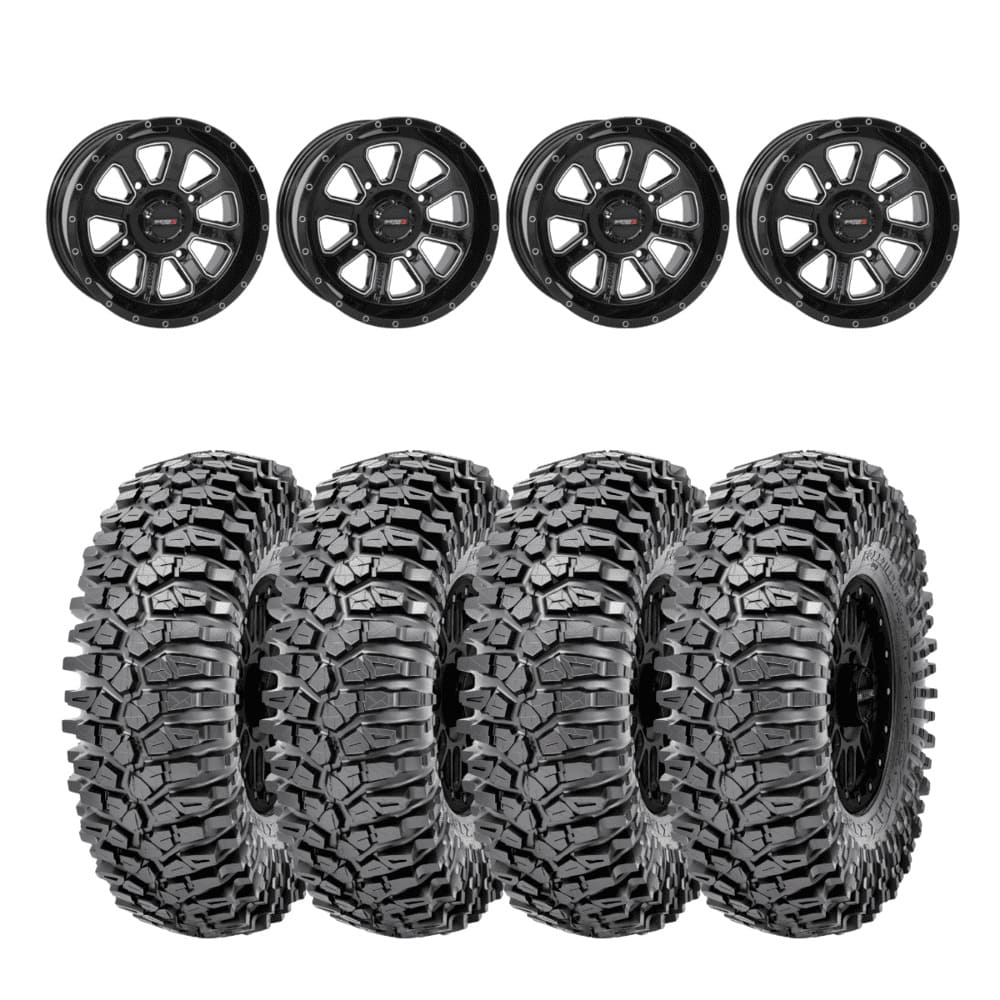 System 3 Gloss Black ST-4 & Maxxis Radial Roxxzilla Wheel & Tire Kit