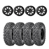 System 3 Gloss Black ST-4 & Maxxis Radial Roxxzilla Wheel & Tire Kit
