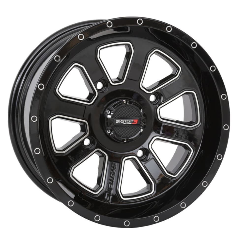 System 3 Gloss Black ST-4 & Maxxis Radial Roxxzilla Wheel & Tire Kit