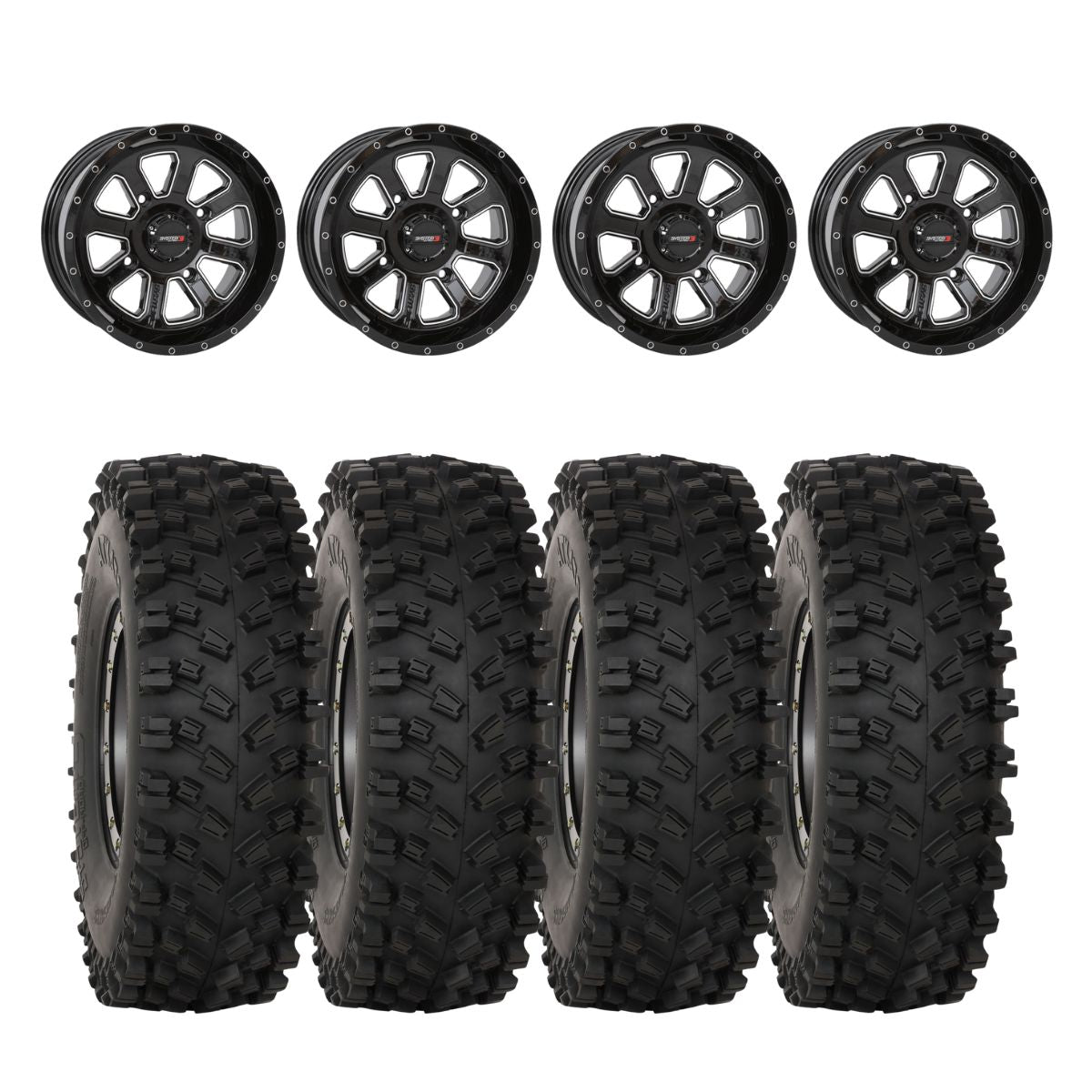 System 3 Gloss Black ST-4 & System 3 ATX470 All Terrain Xtreme Wheel & Tire Kit