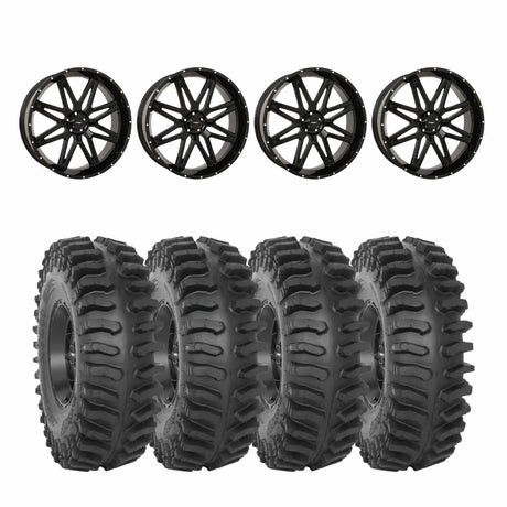 System 3 Gloss Black ST-7 & System 3 Extreme Trail Radial XT400 Wheel & Tire Kit