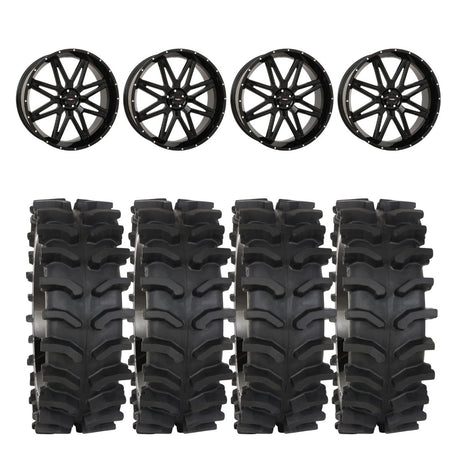 System 3 Gloss Black ST-7 & System 3 XT400W Xtreme Mud Wheel & Tire Kit