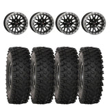 System 3 Gloss Black w/Matte Brushed Ring SB-9 Beadlock & System 3 ATX470 All Terrain Xtreme Wheel & Tire Kit