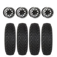 System 3 Gloss Black w/Matte Brushed Ring SB-9 Beadlock & System 3 DX440 Offroad Wheel & Tire Kit
