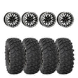 System 3 Gloss Black w/ Matte Brushed Ring SB-9 Beadlock & System 3 Offroad XTR370 Wheel & Tire Kit