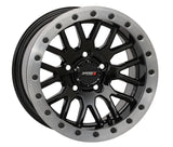 System 3 Gloss Black w/Matte Brushed Ring SB-9 Beadlock & System 3 Radial XCR350 UTV Wheel & Tire Kit
