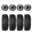System 3 Gloss Black w/Matte Brushed Ring SB-9 Beadlock & System 3 RC500 10 Ply Rock Crawler Wheel & Tire Kit