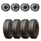 System 3 Gloss Black With Matte Brushed Ring SB-9 Beadlock & BFGoodrich Mud-Terrain T/A KM3 Wheel & Tire Kit