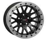 System 3 Gloss Black with Matte Brushed Ring SB-9 Beadlock & Maxxis Radial Carnivore Wheel & Tire Kit