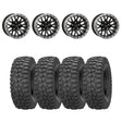 System 3 Gloss Black With Matte Brushed Ring SB-9 Beadlock & Sedona Rockabilly Wheel & Tire Kit