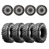 System 3 Gunmetal Grey SB-6 Beadlocks & Maxxis Radial Carnivore Wheel & Tire Kit