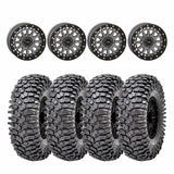 System 3 Gunmetal Grey SB-6 Beadlocks & Maxxis Radial Roxxzilla Wheel & Tire Kit