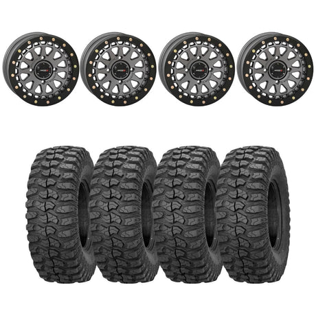 System 3 Gunmetal Grey SB-6 Beadlocks & Sedona Rockabilly Wheel & Tire Kit