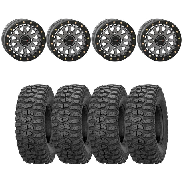 System 3 Gunmetal Grey SB-6 Beadlocks & Sedona Rockabilly Wheel & Tire Kit