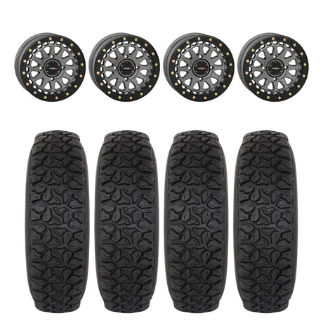System 3 Gunmetal Grey SB-6 Beadlocks & System 3 DX440 Offroad Wheel & Tire Kit