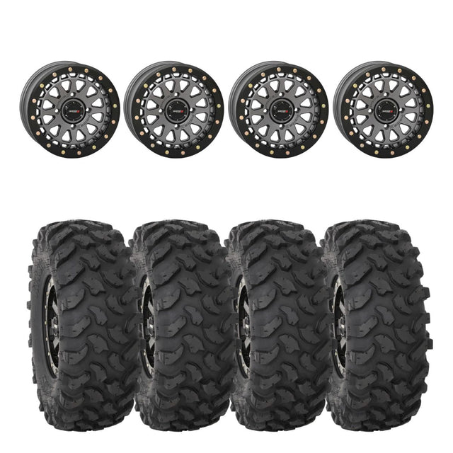 System 3 Gunmetal Grey SB-6 Beadlocks & System 3 Offroad XTR370 Wheel & Tire Kit