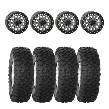 System 3 Gunmetal Grey SB-6 Beadlocks & System 3 Radial XC450 Wheel & Tire Kit