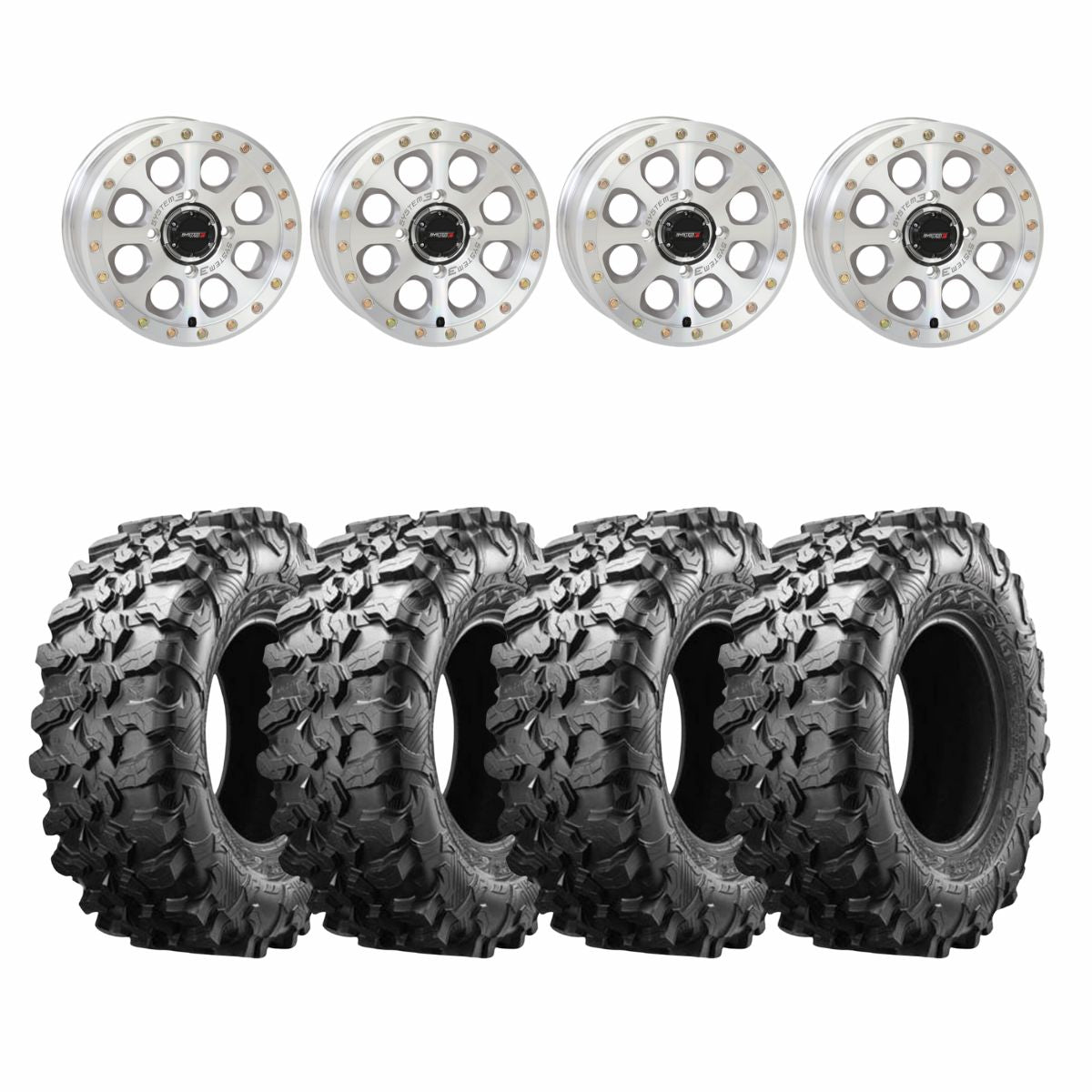 System 3 Machined SB-7 Beadlock & Maxxis Radial Carnivore Wheel & Tire Kit