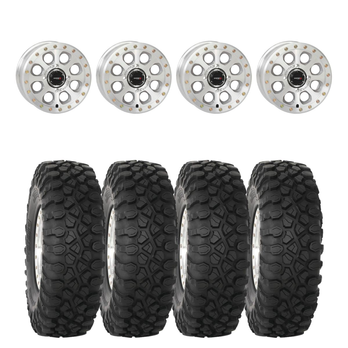 System 3 Machined SB-7 Beadlock & System 3 Radial XC450 Wheel & Tire Kit