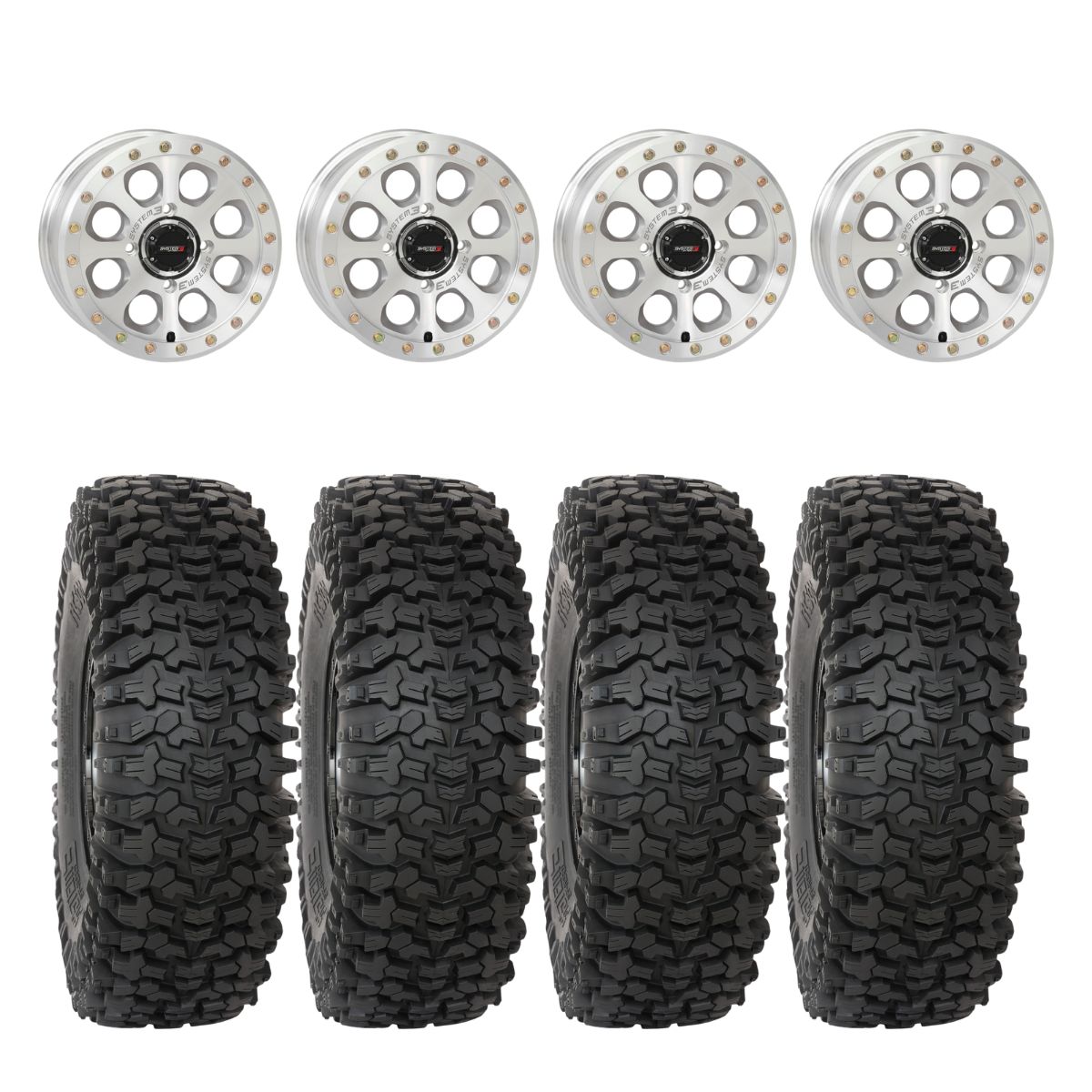 System 3 Machined SB-7 Beadlock & System 3 RC500S 8 Ply Rock Crawler Wheel & Tire Kit