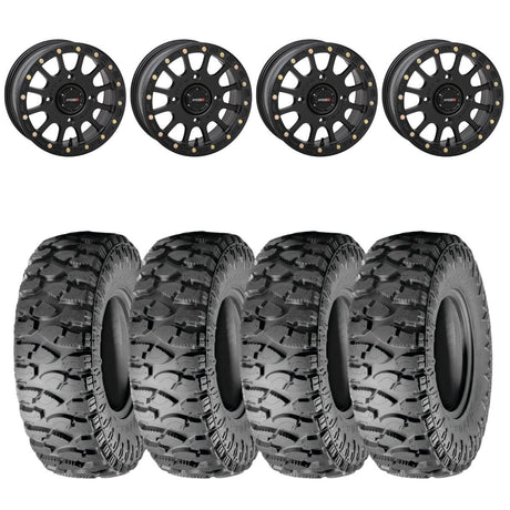 System 3 Matte Black SB-5 Beadlock & Atturo Trail Blade Boss Wheel & Tire Kit