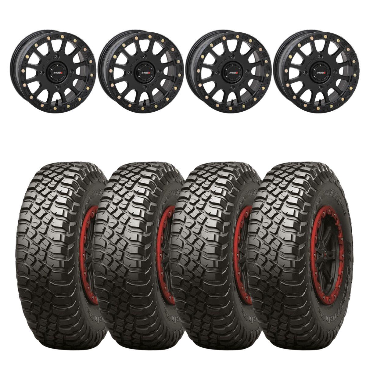 System 3 Matte Black SB-5 Beadlock & BFGoodrich Mud-Terrain T/A KM3 Wheel & Tire Kit
