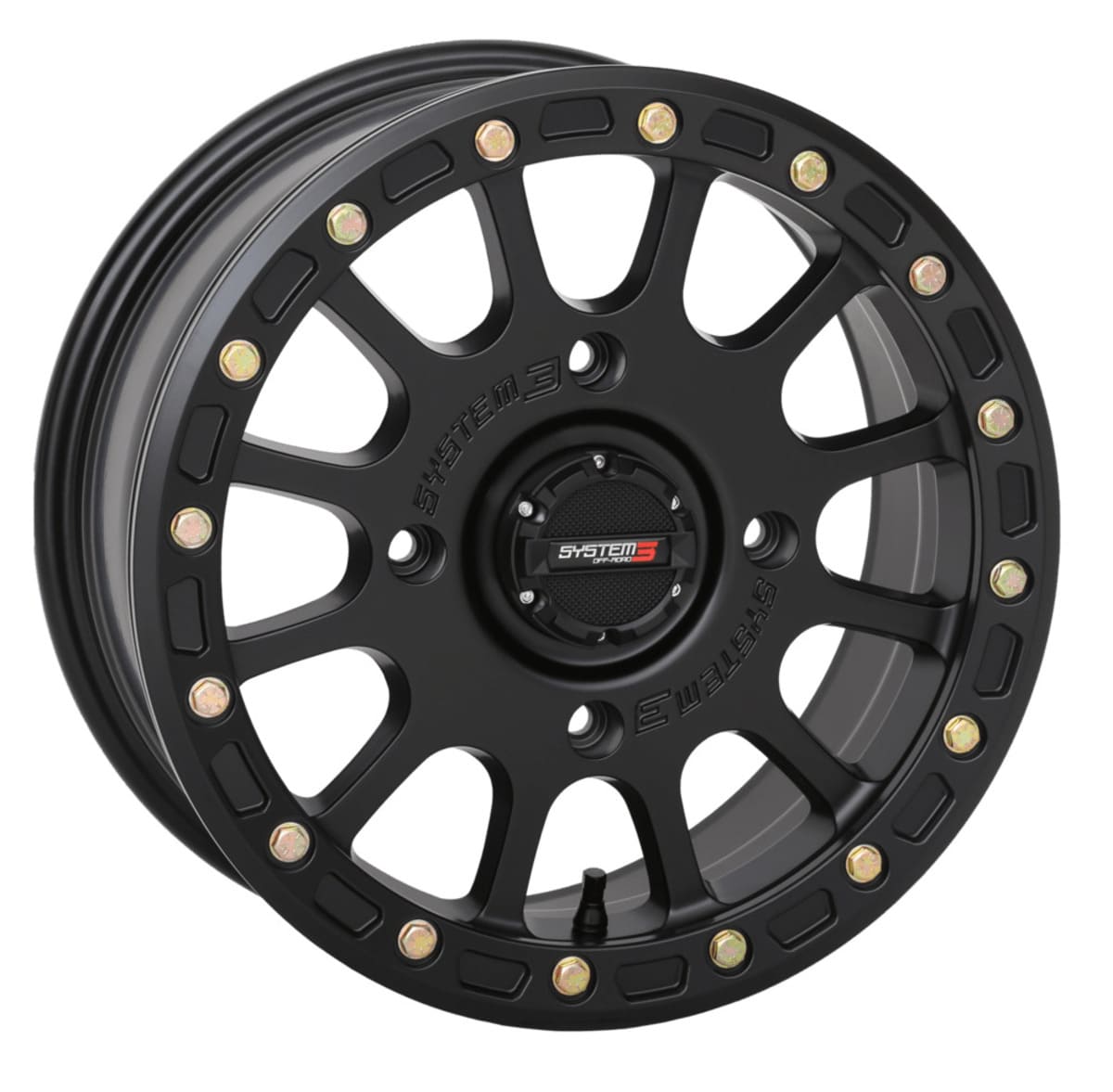 System 3 Matte Black SB-5 Beadlock & Sedona Rockabilly Wheel & Tire Kit