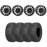 System 3 Matte Black SB-5 Beadlock & Sedona Trail Saw Wheel & Tire Kit