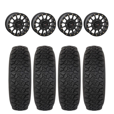 System 3 Matte Black SB-5 Beadlock & System 3 DX440 Offroad Wheel & Tire Kit