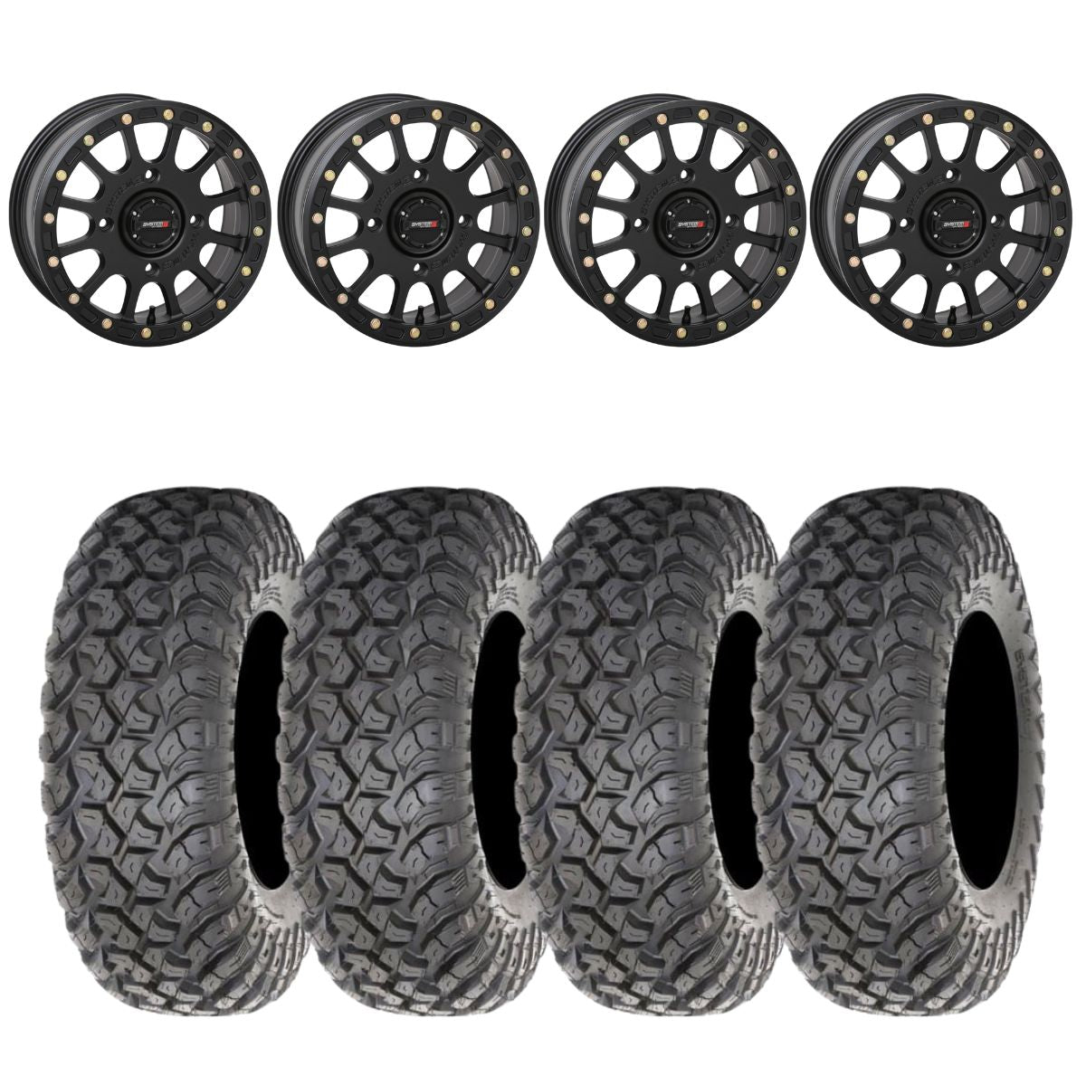System 3 Matte Black SB-5 Beadlock & System 3 Radial RT320 Wheel & Tir