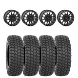 System 3 Matte Black SB-5 Beadlock & System 3 Radial XCR350 UTV Wheel & Tire Kit