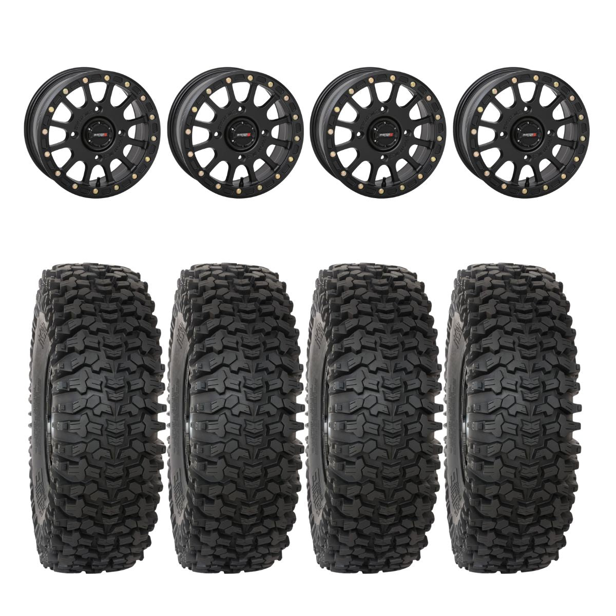 System 3 Matte Black SB-5 Beadlock & System 3 RC500S 8 Ply Rock Crawler Wheel & Tire Kit