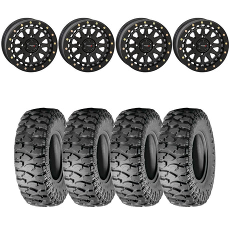 System 3 Matte Black SB-6 Beadlocks & Atturo Trail Blade Boss Wheel & Tire Kit