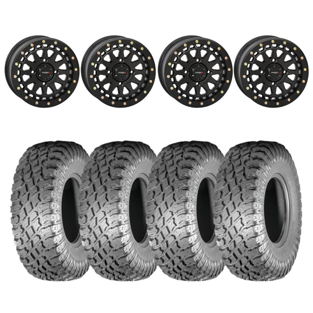 System 3 Matte Black SB-6 Beadlocks & Atturo Trail Blade X/T Wheel & Tire Kit