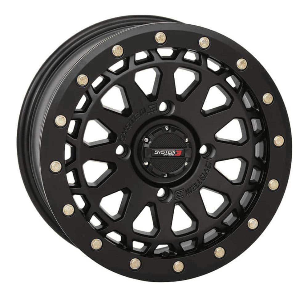 System 3 Matte Black SB-6 Beadlocks & Maxxis Liberty Performance Off Road Wheel & Tire Kit