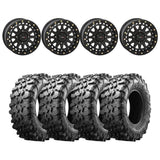 System 3 Matte Black SB-6 Beadlocks & Maxxis Radial Carnivore Wheel & Tire Kit