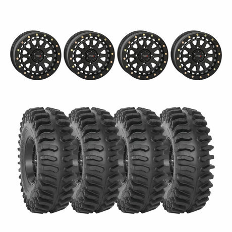 System 3 Matte Black SB-6 Beadlocks & System 3 Extreme Trail Radial XT400 Wheel & Tire Kit