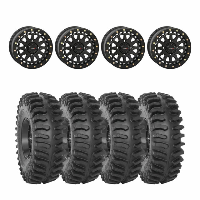 System 3 Matte Black SB-6 Beadlocks & System 3 Extreme Trail Radial XT400 Wheel & Tire Kit