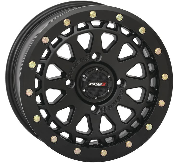 System 3 Matte Black SB-6 Beadlocks & System 3 Radial RT320 Wheel & Tire Kit