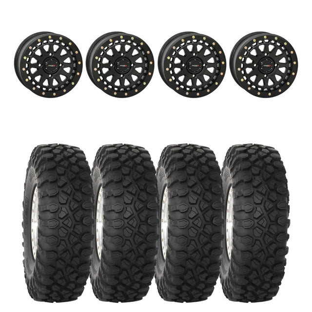 System 3 Matte Black SB-6 Beadlocks & System 3 Radial XC450 Wheel & Tire Kit