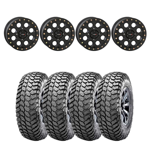 System 3 Matte Black SB-7 Beadlock & Maxxis Liberty Performance Off Road Wheel & Tire Kit