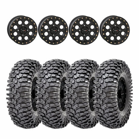 System 3 Matte Black SB-7 Beadlock & Maxxis Radial Roxxzilla Wheel & Tire Kit