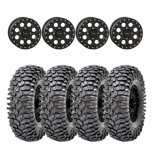 System 3 Matte Black SB-7 Beadlock & Maxxis Radial Roxxzilla Wheel & Tire Kit