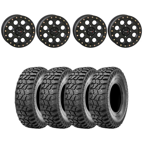 System 3 Matte Black SB-7 Beadlock & Sedona Ridge Saw Wheel & Tire Kit